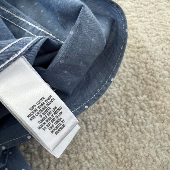 Bonobos Slim Fit Long Sleeve Button Down Shirt M Blue White Cotton - Picture 8 of 8